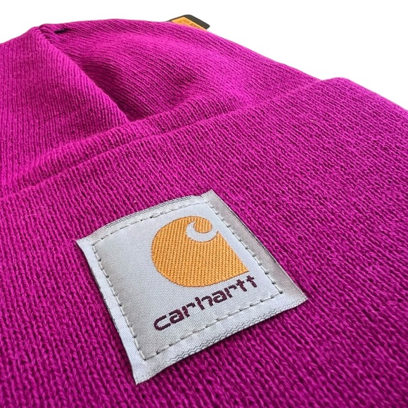 New CARHARTT Knit Cuffed Beanie Model A18-P37 Magenta OS - Picture 7 of 8